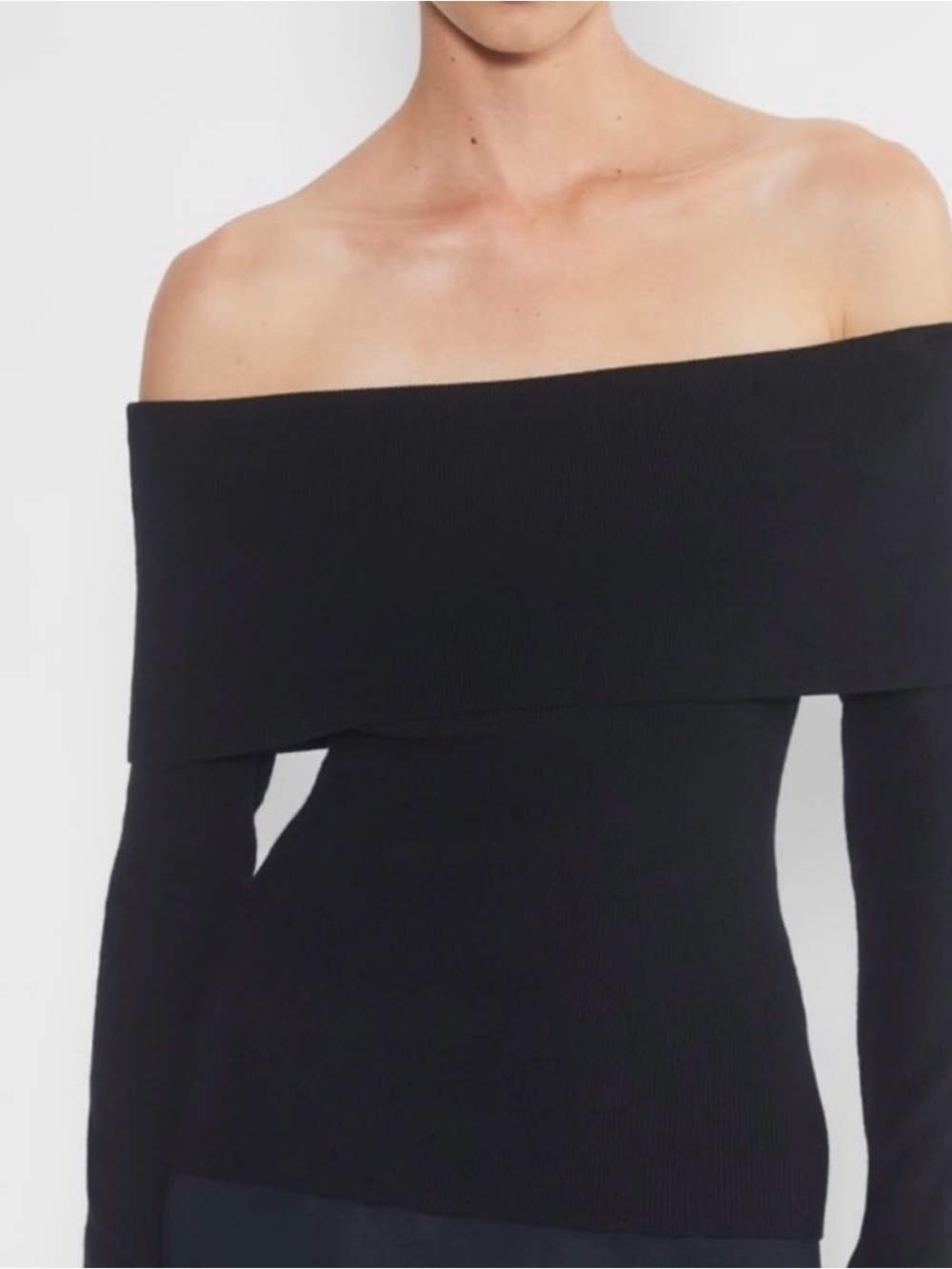 Aritzia Wilfred One-Shoulder Black Knit Dress
